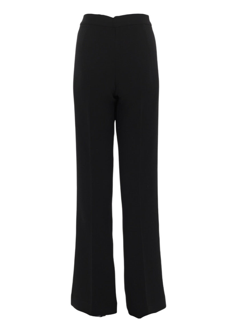 Black Flared Flat Front Pants 2