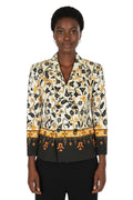 Multicolor Floral Notched Lapel Jacket 1