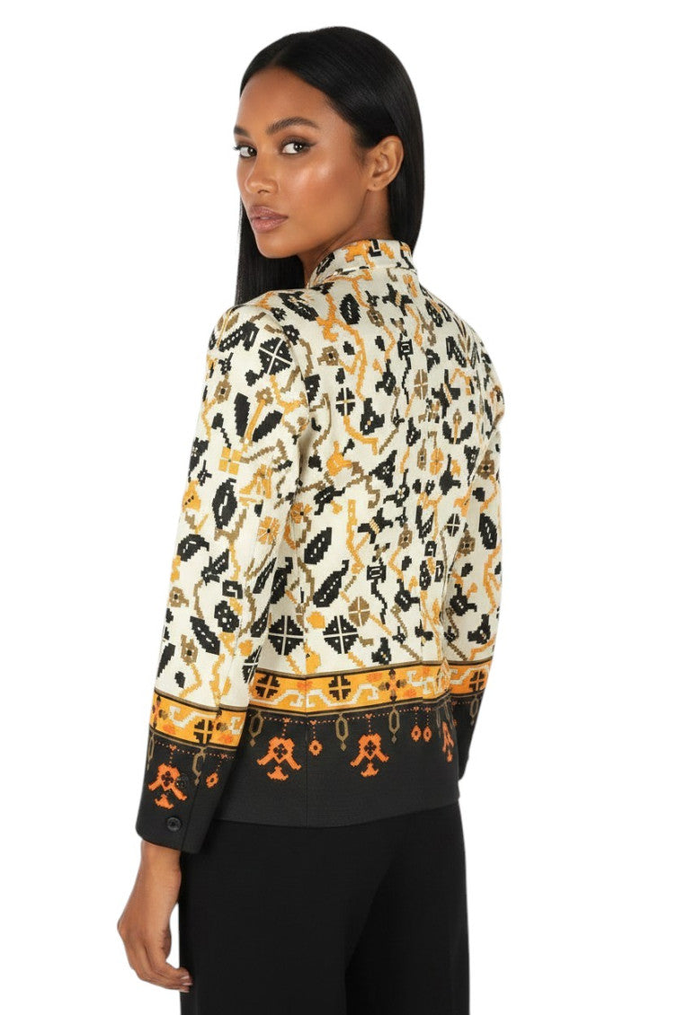 Multicolor Floral Notched Lapel Jacket 2