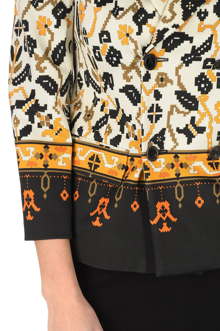 Multicolor Floral Notched Lapel Jacket 3