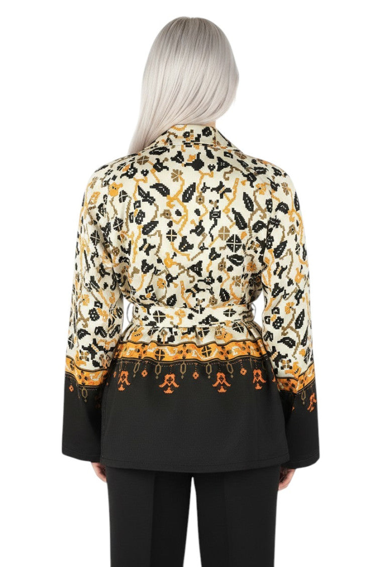 Multicolor Floral Shirt Collar Jacket 2
