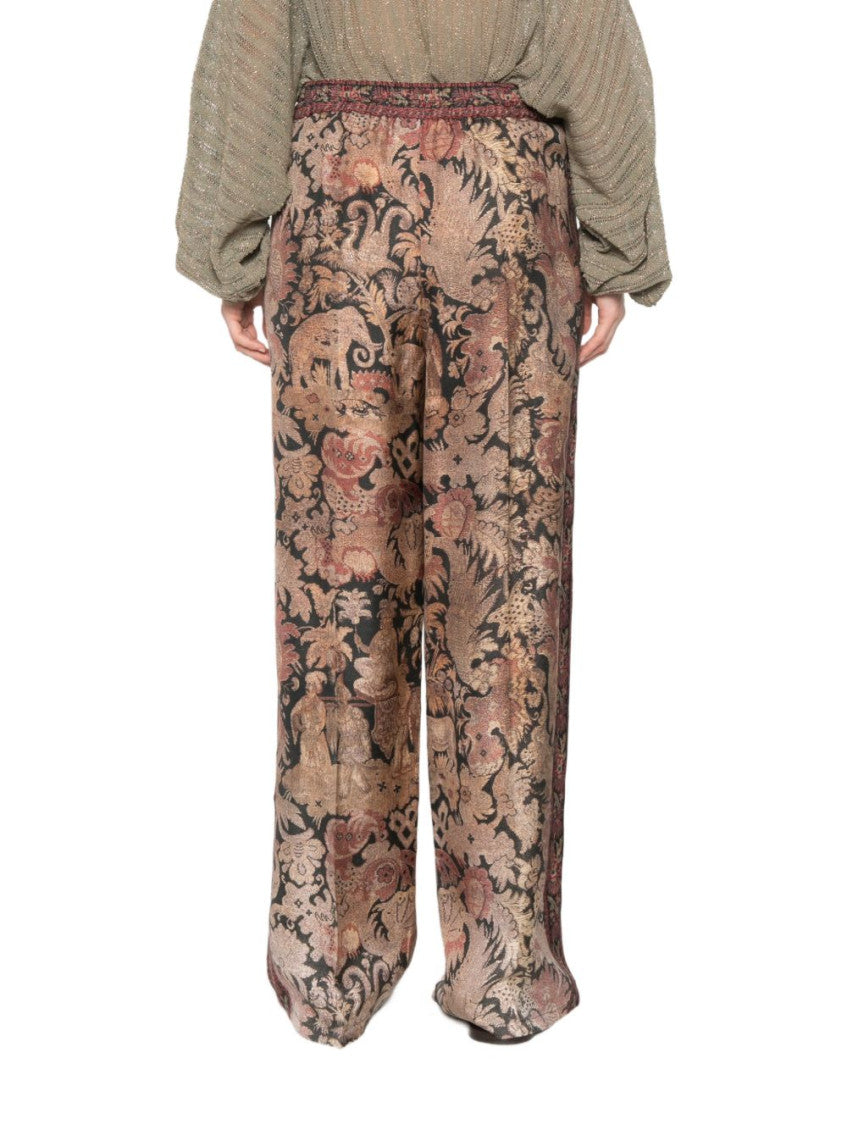 Brown Loose Flat Front Pants 4