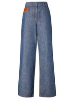 Blue Flared Flat Front Pants 1