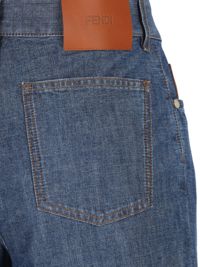 Blue Flared Flat Front Pants 3