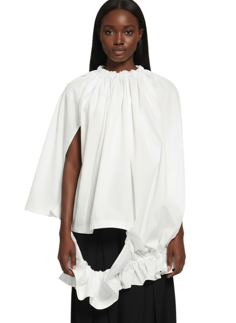 White Solid Ruffle Top 3