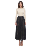 Black Lace Calf Length Skirt 1