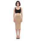 Yellow Animal Print Calf Length Skirt 1
