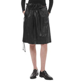 Black Solid Knee Length Skirt 1