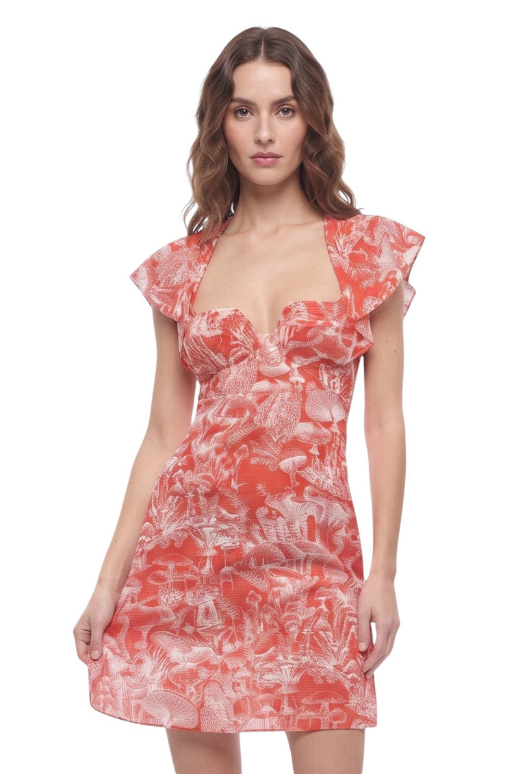 Red Sweet Heart Neck Mini Dress 1