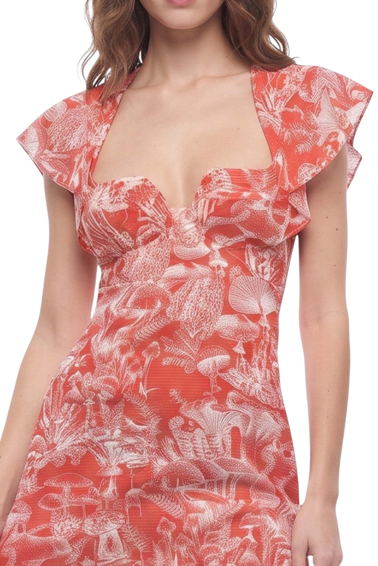 Red Sweet Heart Neck Mini Dress 4