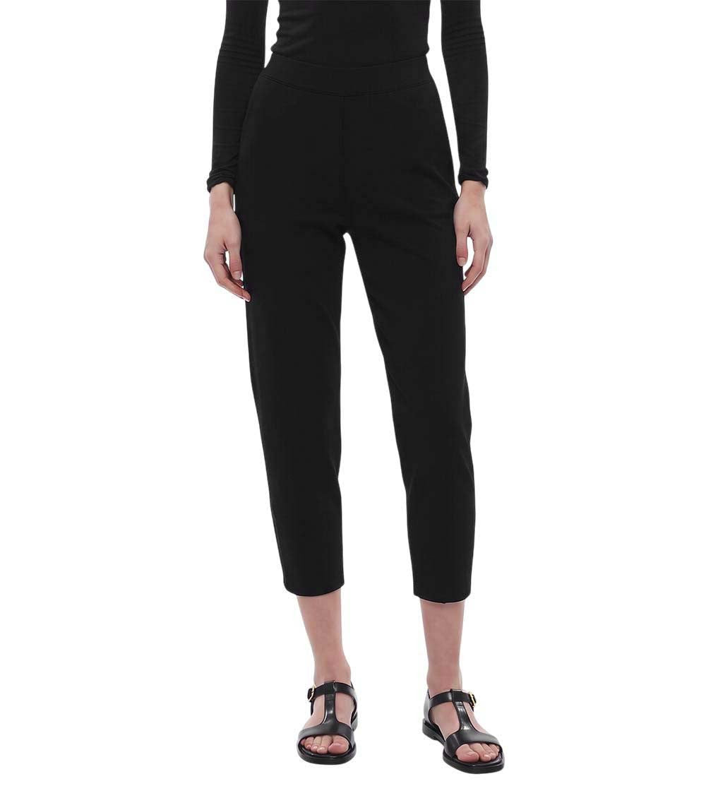 Black Tapered Flat Front Pants 1