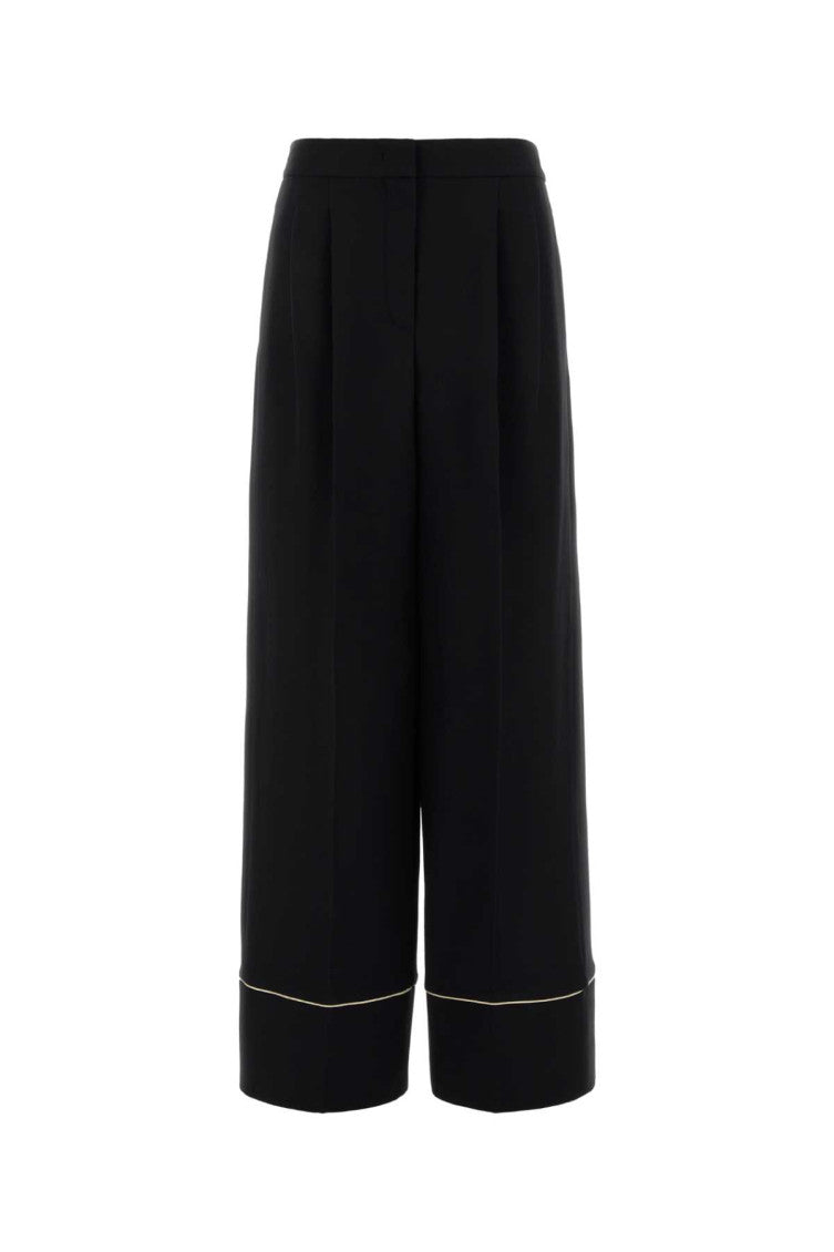 Black Relaxed Pleated Pants 1