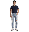 Blue Slim Distressed Jeans 1