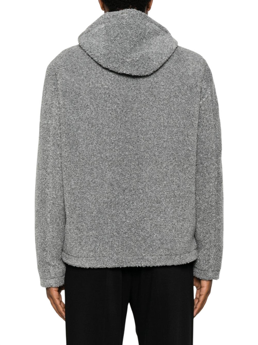 Grey Textured Hood Jacket 4