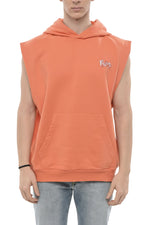 Orange Sleeveless Hoodie 1