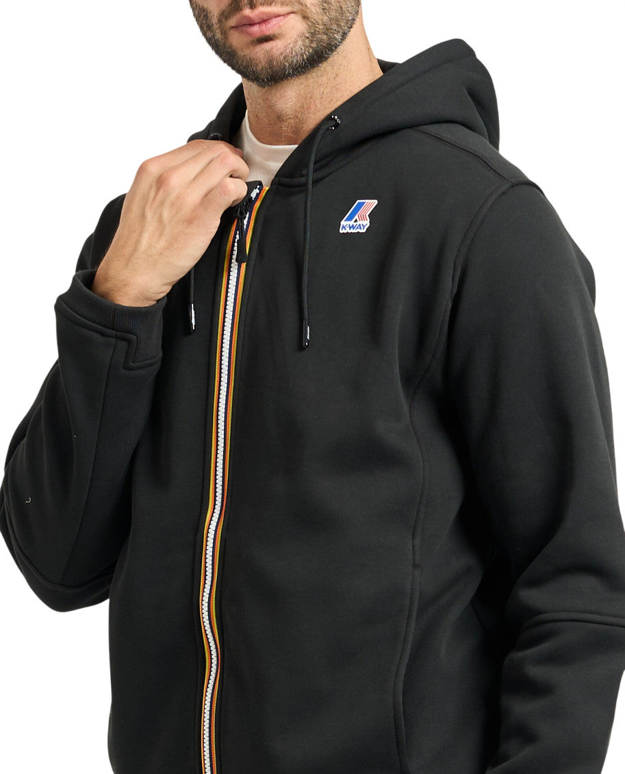 Black Zip Up Logo Hoodie 3
