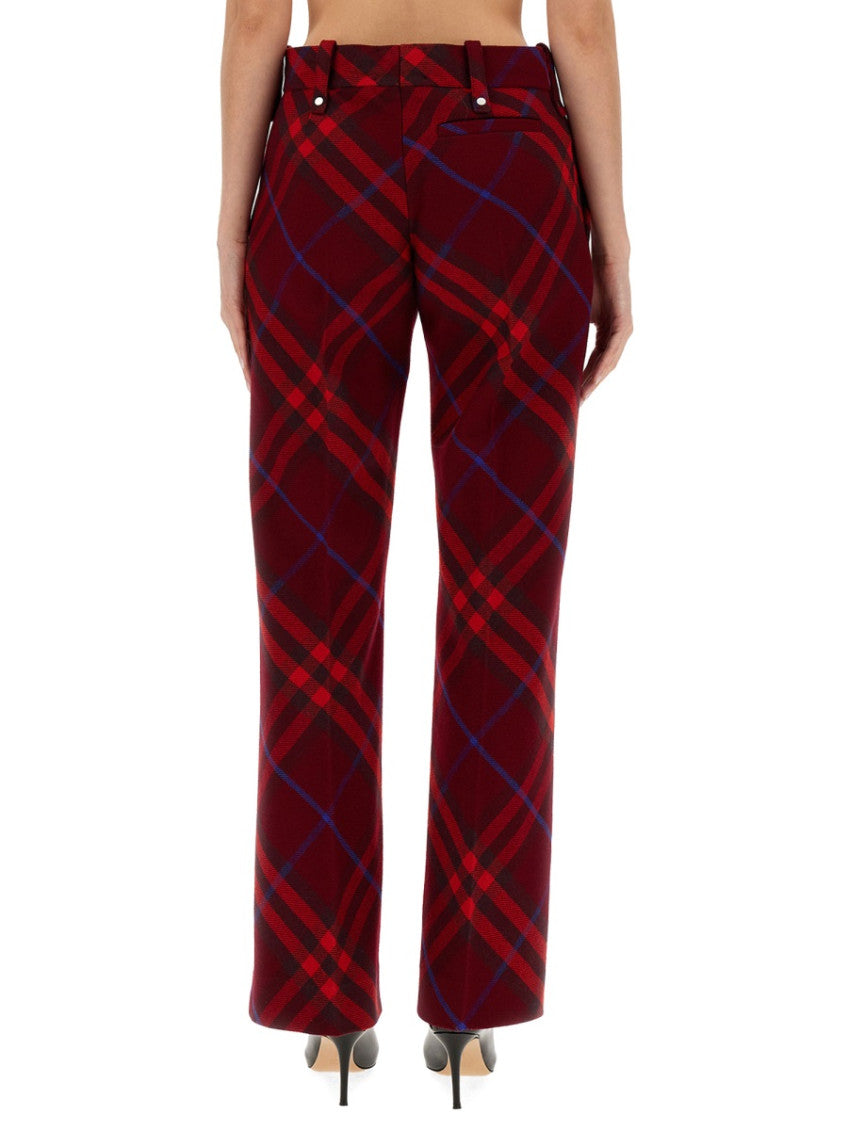 Red Regular Flat Front Pants 2