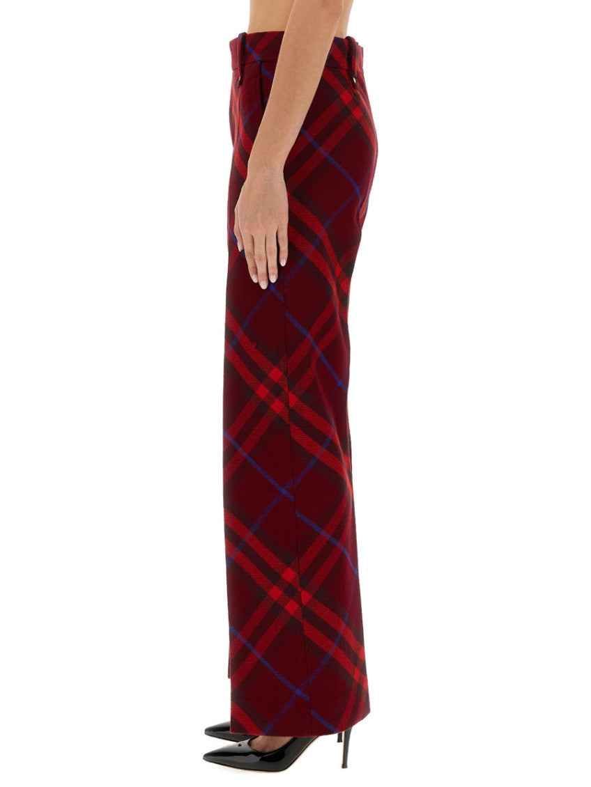 Red Regular Flat Front Pants 4