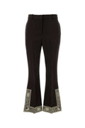 Dark Brown Flared Flat Front Pant 1