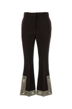 Dark Brown Flared Flat Front Pant 1