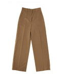 Beige Straight Flat Front Pants 1