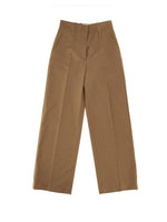 Beige Straight Flat Front Pants 1