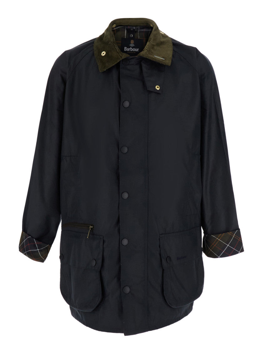 Navy Blue Waxed Jacket 1