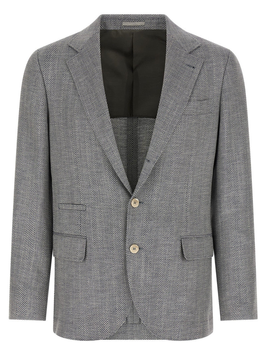 Grey Notched Lapel Blazer 1