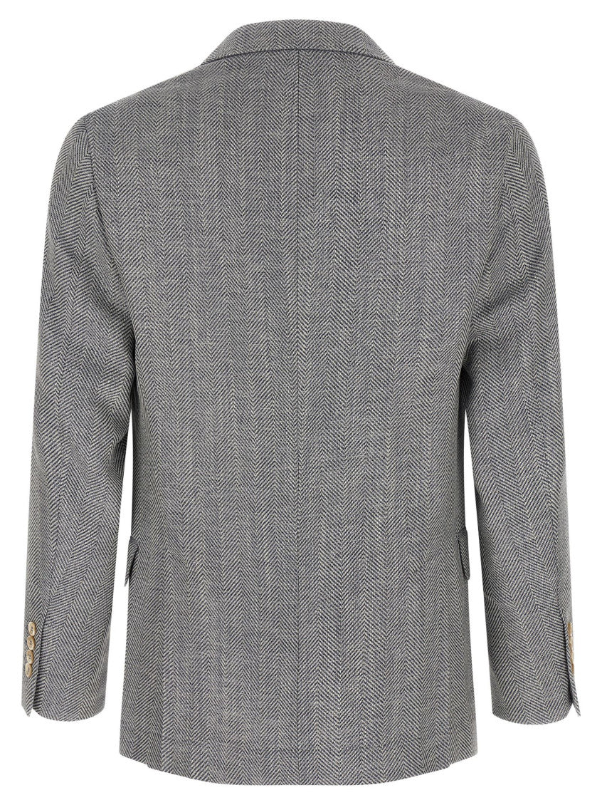 Grey Notched Lapel Blazer 2
