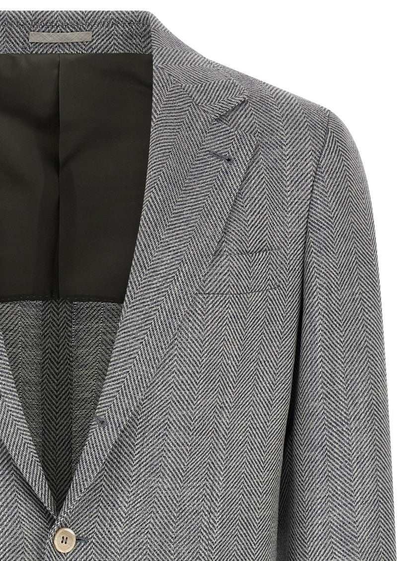 Grey Notched Lapel Blazer 3