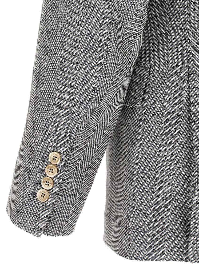Grey Notched Lapel Blazer 4