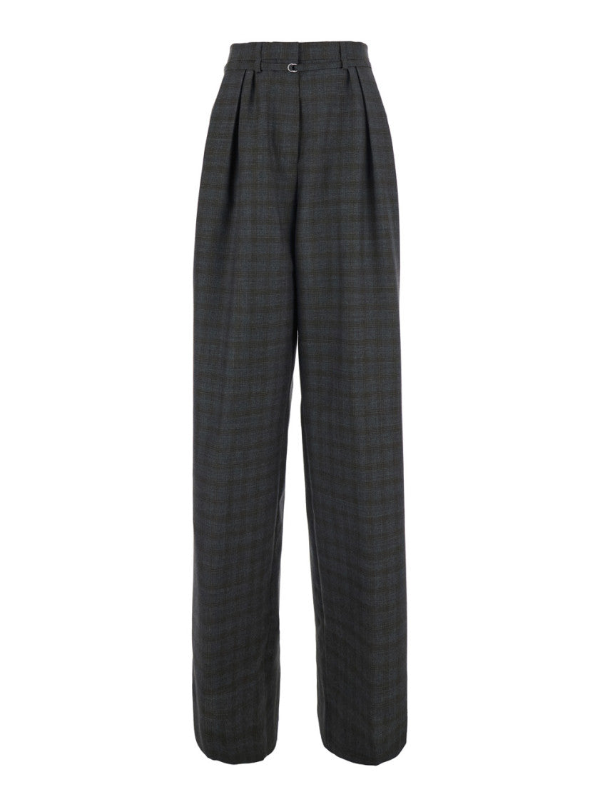 Gray Relaxed Pleated Pants 1