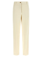 Beige Tapered Flat Front Pant 1