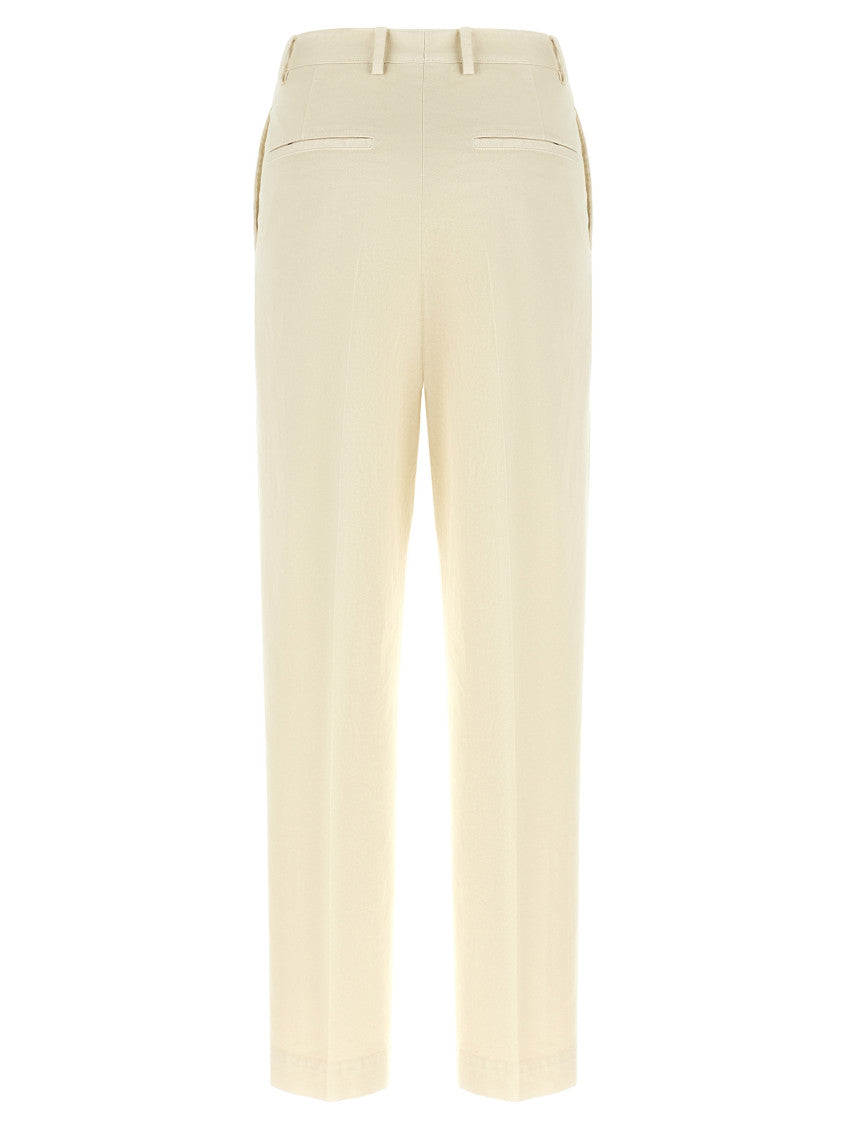 Beige Tapered Flat Front Pant 2
