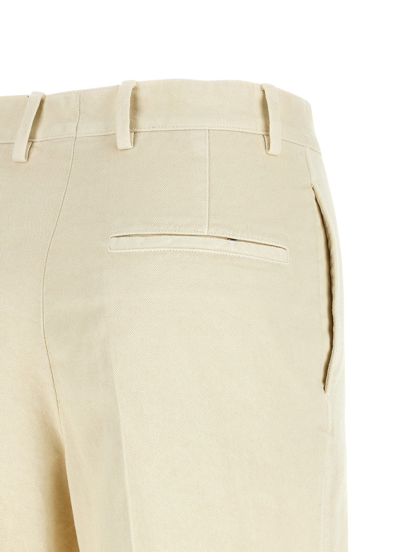 Beige Tapered Flat Front Pant 4