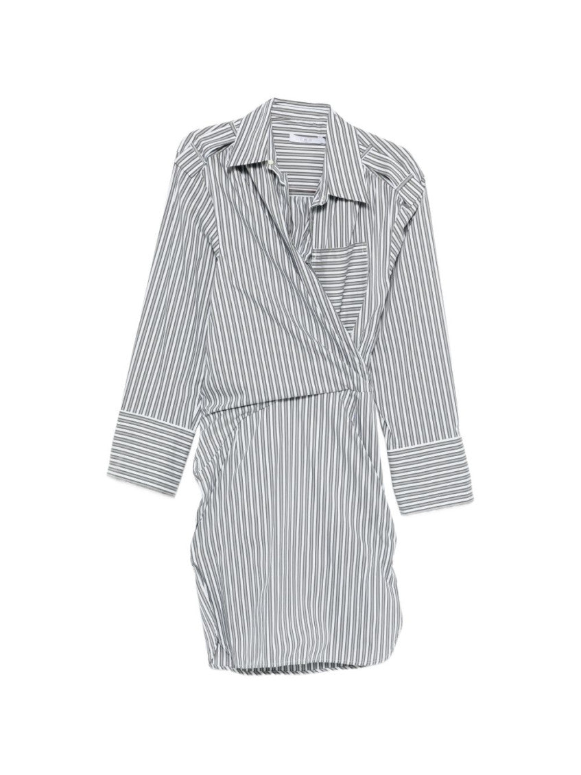 Grey Stripes Shirt Dress 1