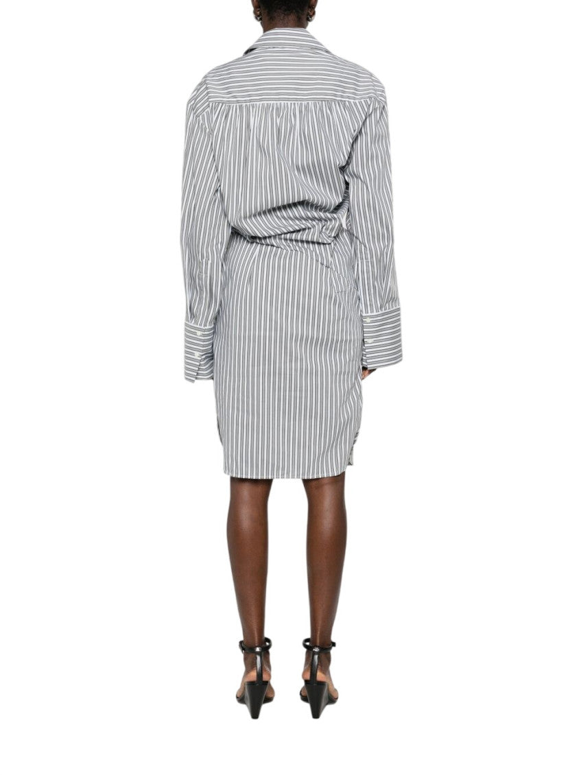 Grey Stripes Shirt Dress 3