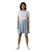 Light Blue Stripes Knee Length Skirt 1