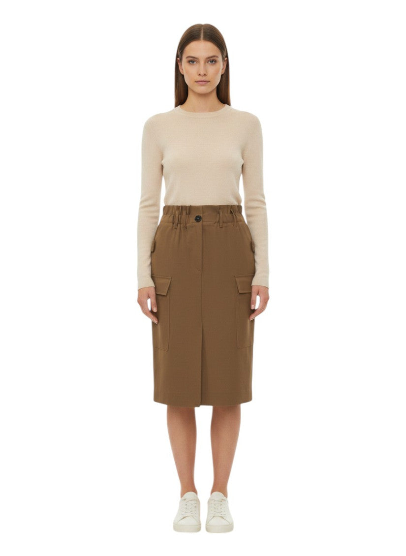 Brown Knee Length Skirt 1