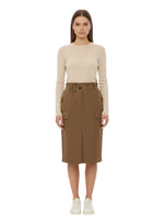Brown Knee Length Skirt 1
