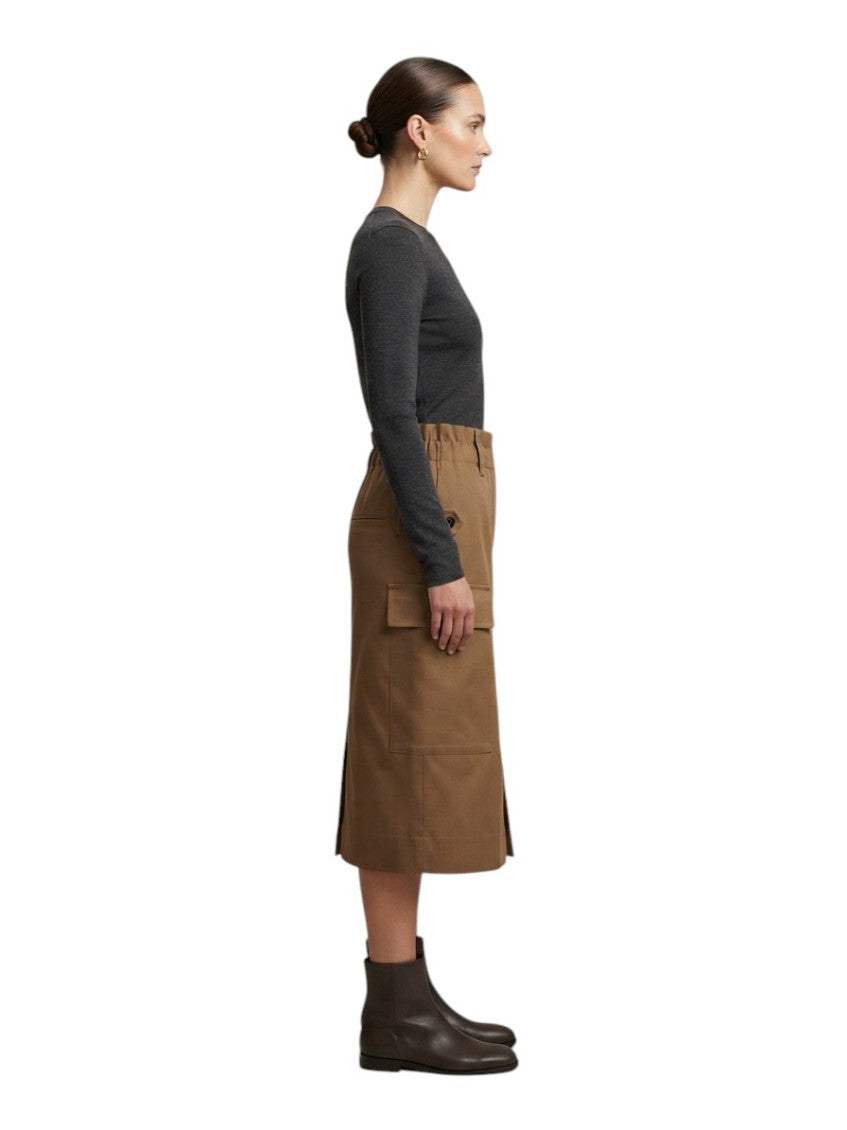 Brown Knee Length Skirt 3