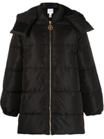 Black Quilted Hood Jacket 1