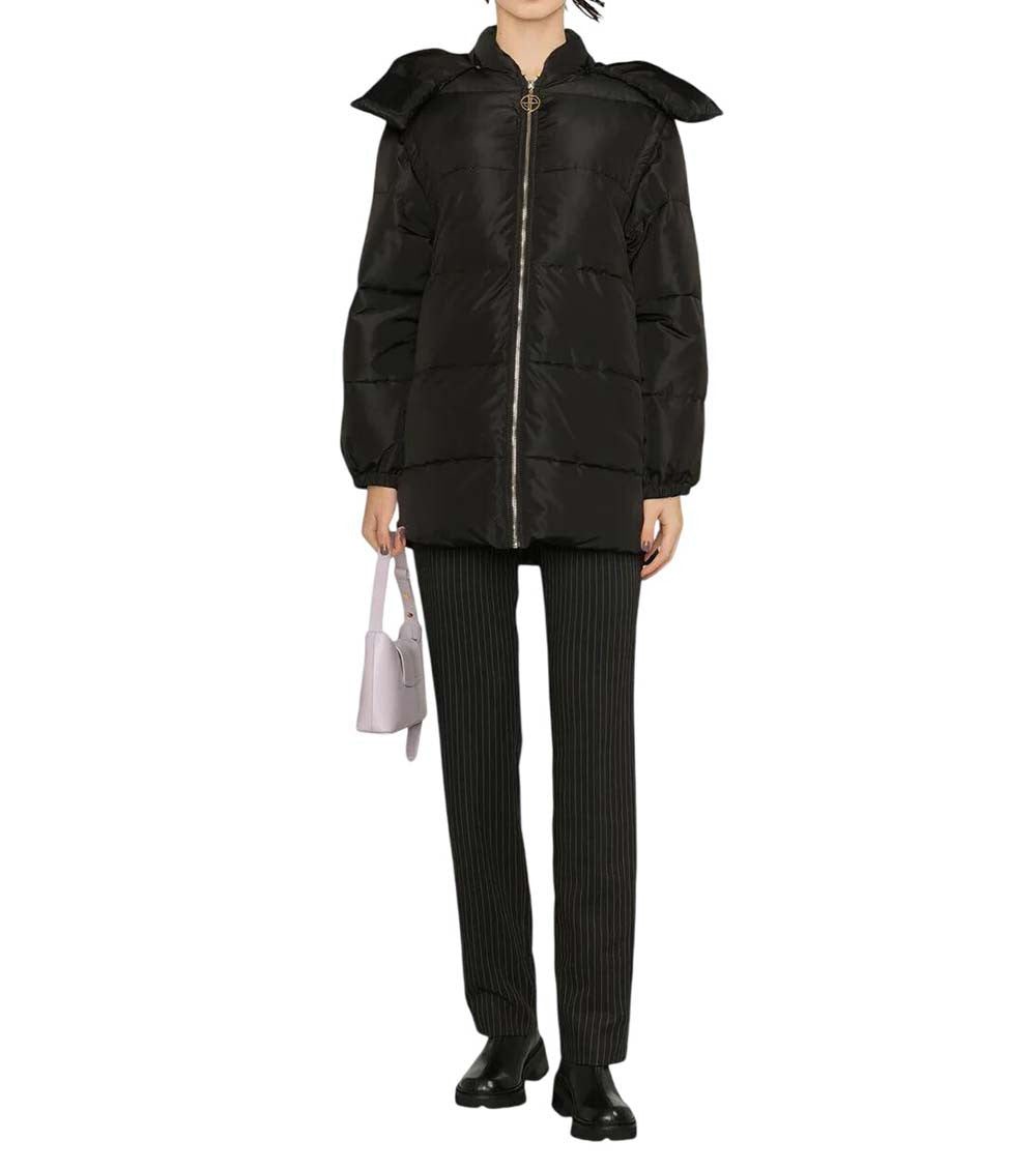 Black Quilted Hood Jacket 2