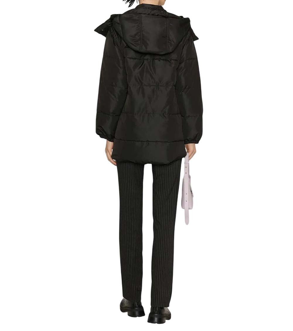Black Quilted Hood Jacket 3
