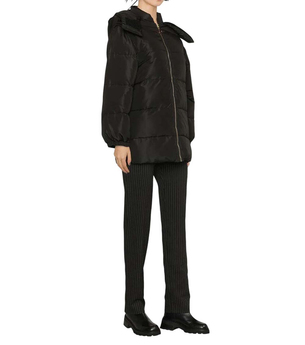 Black Quilted Hood Jacket 4