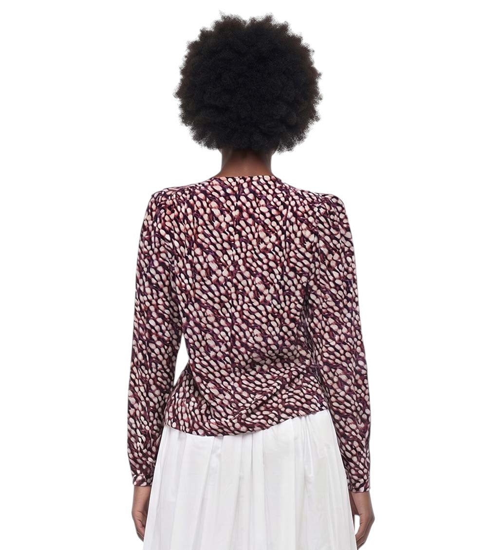 Red Printed V Neck Top 2