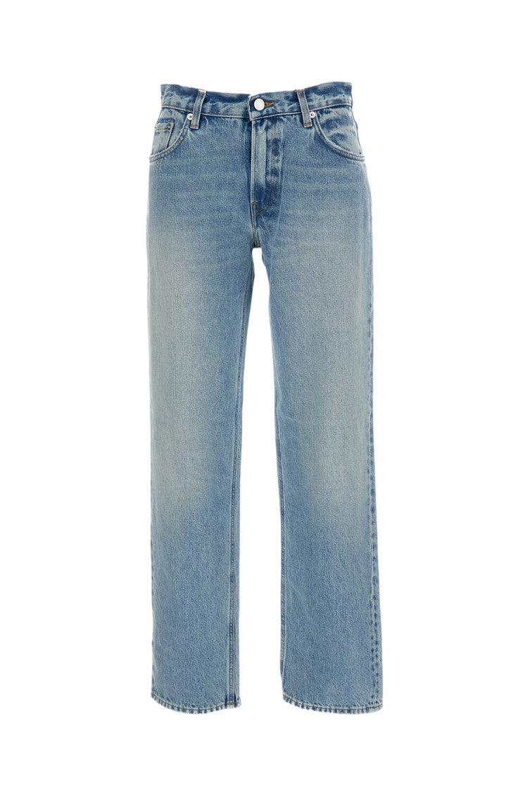 Sky Blue Straight Mid Rise Jeans 1