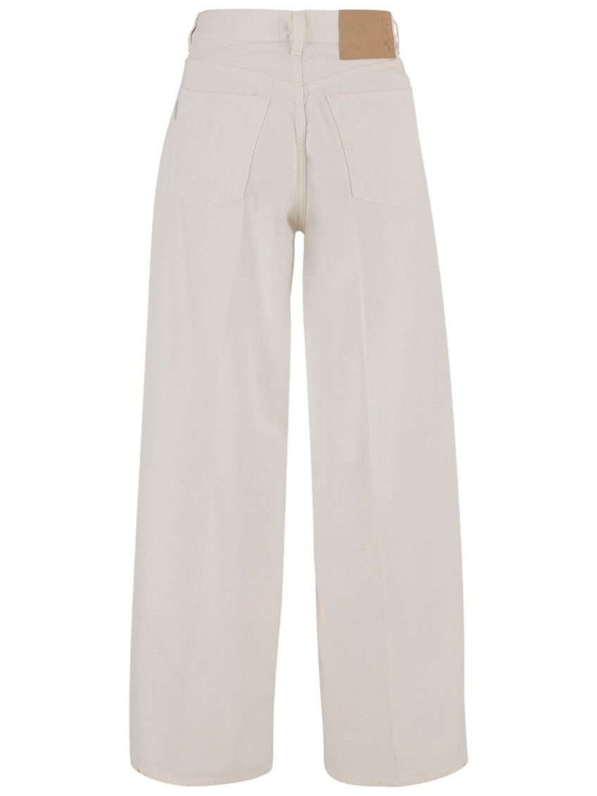 White Relaxed High Rise Jeans 2
