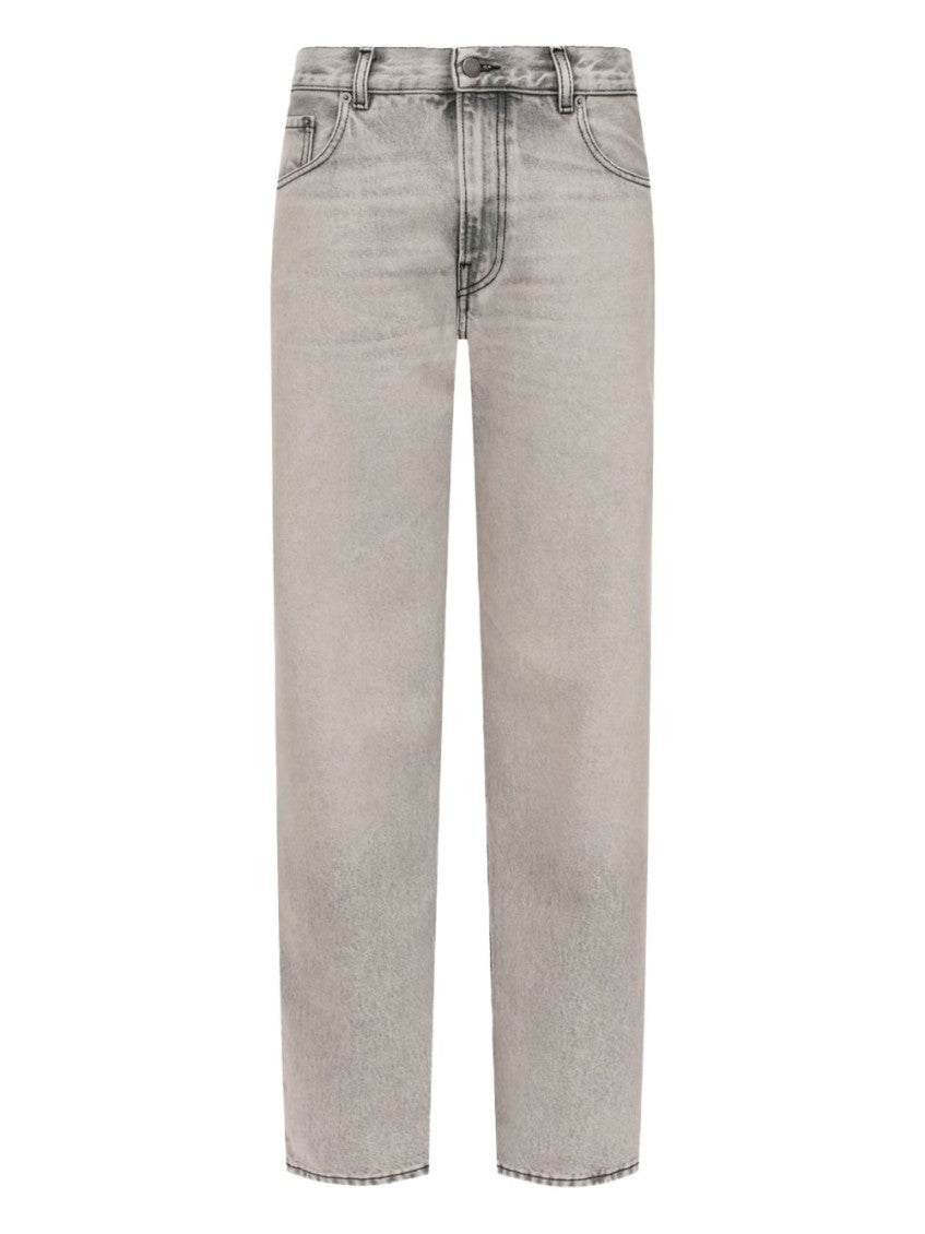 Light Grey Straight Mid Rise Jeans 1