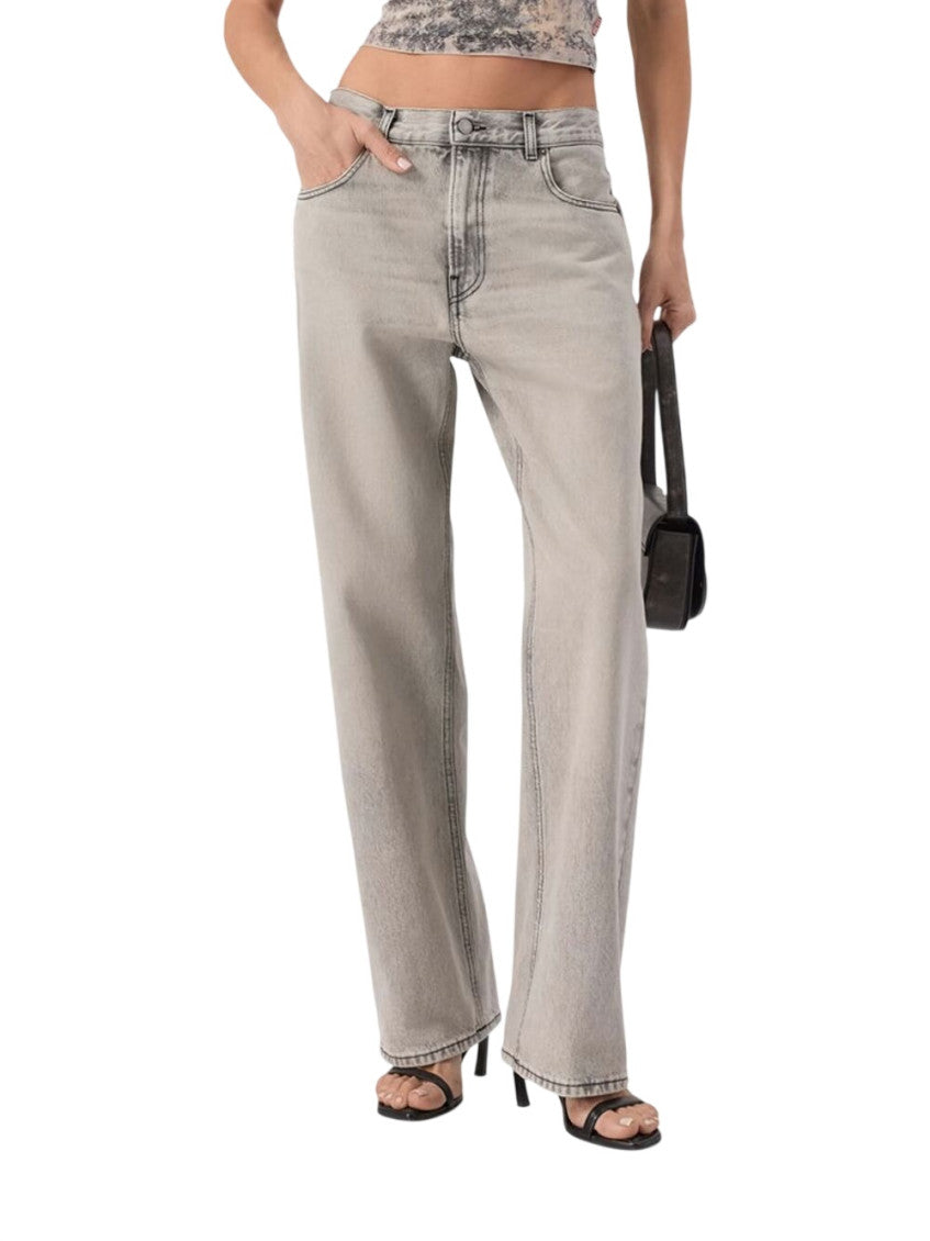 Light Grey Straight Mid Rise Jeans 2